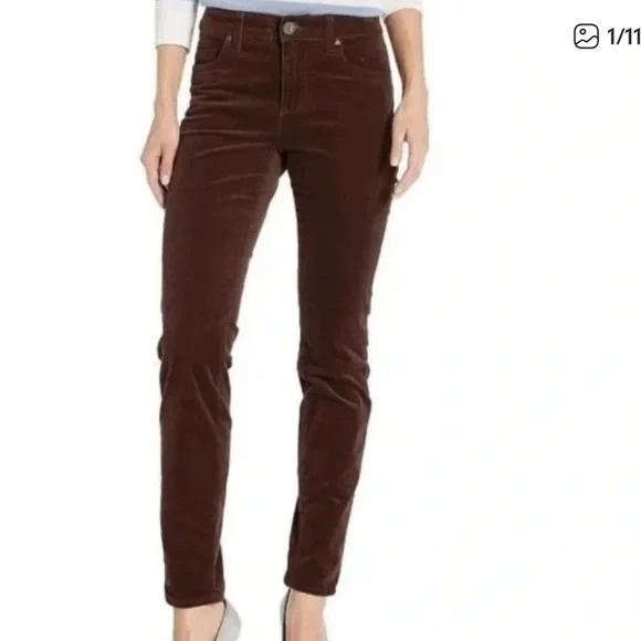 Kut from the Kloth Diana Fab Ab Skinny Corduroy Jeans Size 4 Chocolate Brown - Picture 12 of 12